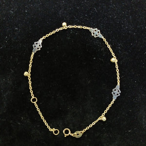PULSERA ESPECIAL CON TREBOL 14K 18 CM 1.9 GR (NUEVO)