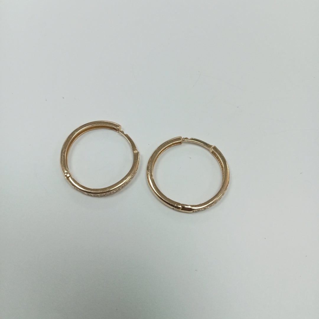 ARETES ARRACADAS C CIRCONIAS 14K 1.9 GR (NUEVO)