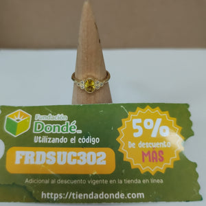 ANILLOS CON CIRCONIAS Y PIEDRA DE COLOR 14K TALLA 8 1.9 GR (NUEVO)