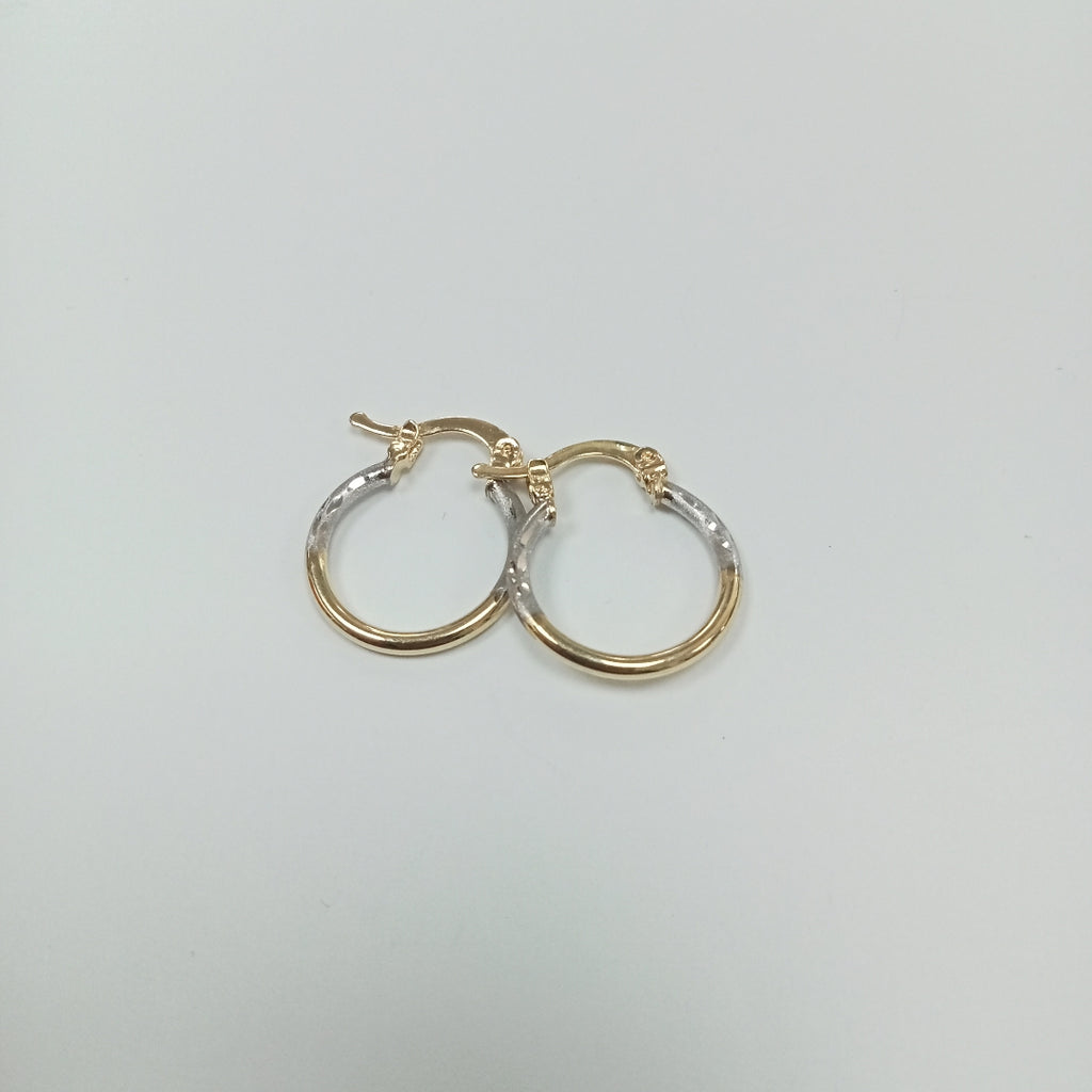 ARETES ARRACADAS COMBINADAS 14K 1.2 GR (NUEVO)