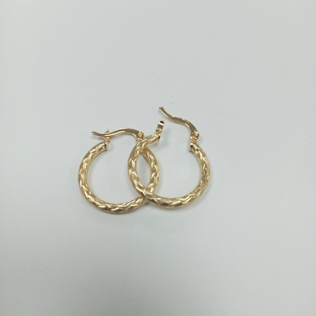 ARETES ARRACADAS LABRADAS 14K 2.1 GR (NUEVO)