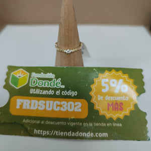 ANILLO ANILLITO C CIRCONIAS 14K 8 TALLA 1 GR (NUEVO)