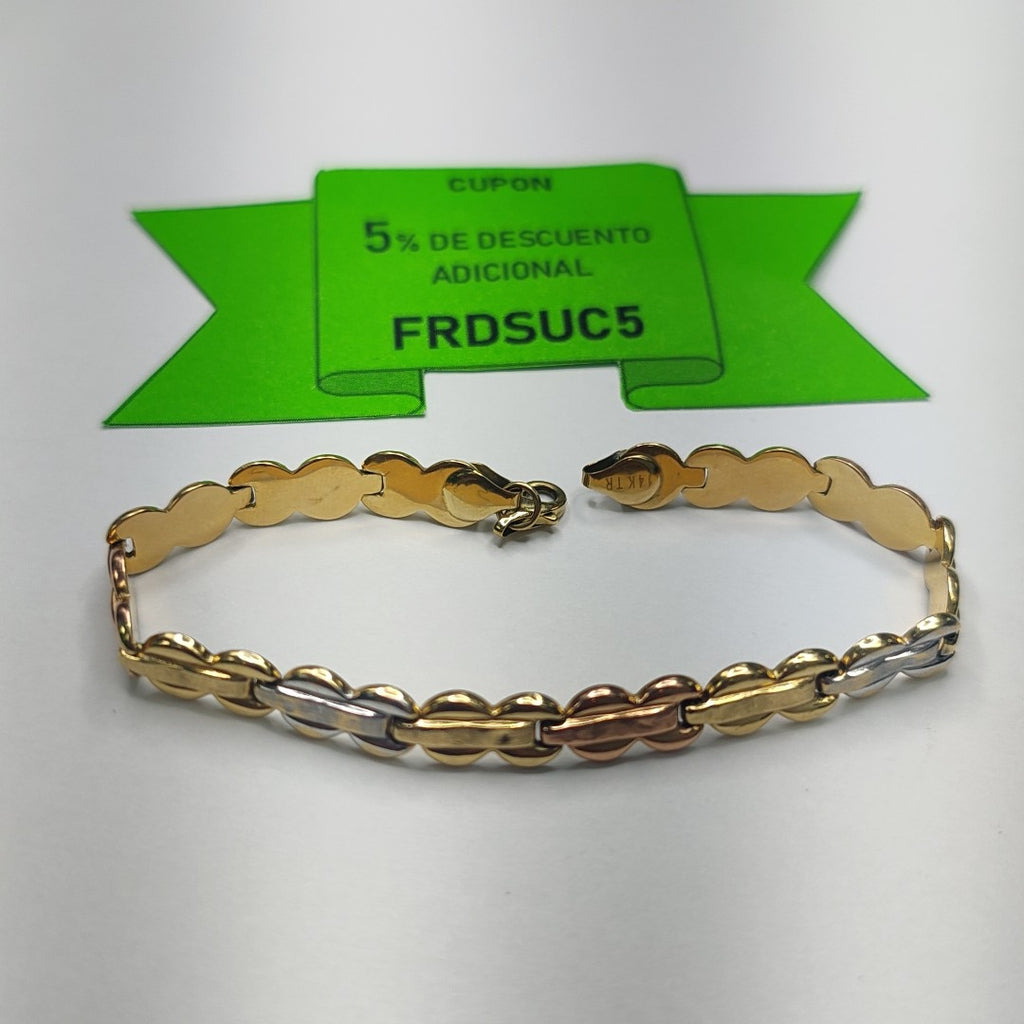 PULSERA ORO COMBINADO 14 K 5,40 GRMS (SEMINUEVO)