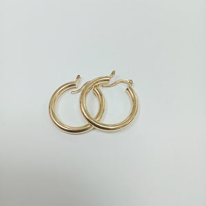 ARETES TEJIDO ARRACADAS LISAS HUECAS 14K 2.2 GR (NUEVO)