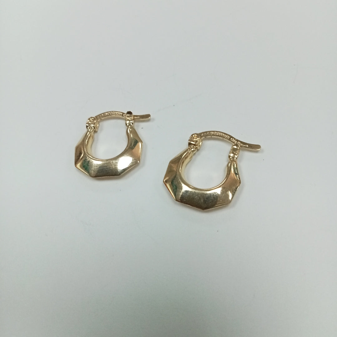 ARETES TEJIDO ARRACADA FACETADA 14K 1.3 GR (NUEVO)