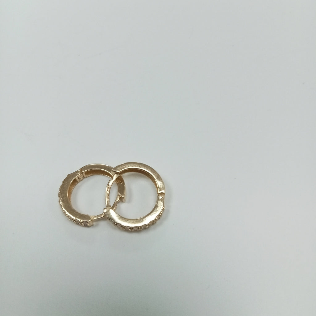 ARETES HUGGIES C CIRCONIAS 14K 1.7 GR (NUEVO)