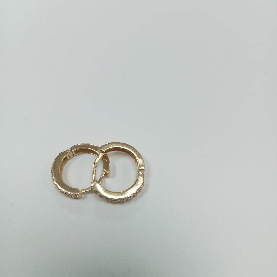ARETES HUGGIES C CIRCONIAS 14K 1.7 GR (NUEVO)