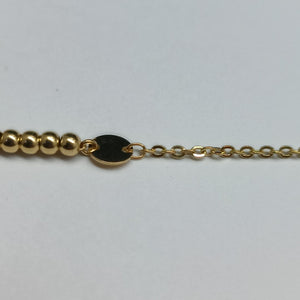 PULSERA TEJIDO ESPECIAL CON BOLITAS 14K 18 CM 1.8 GR (NUEVO)
