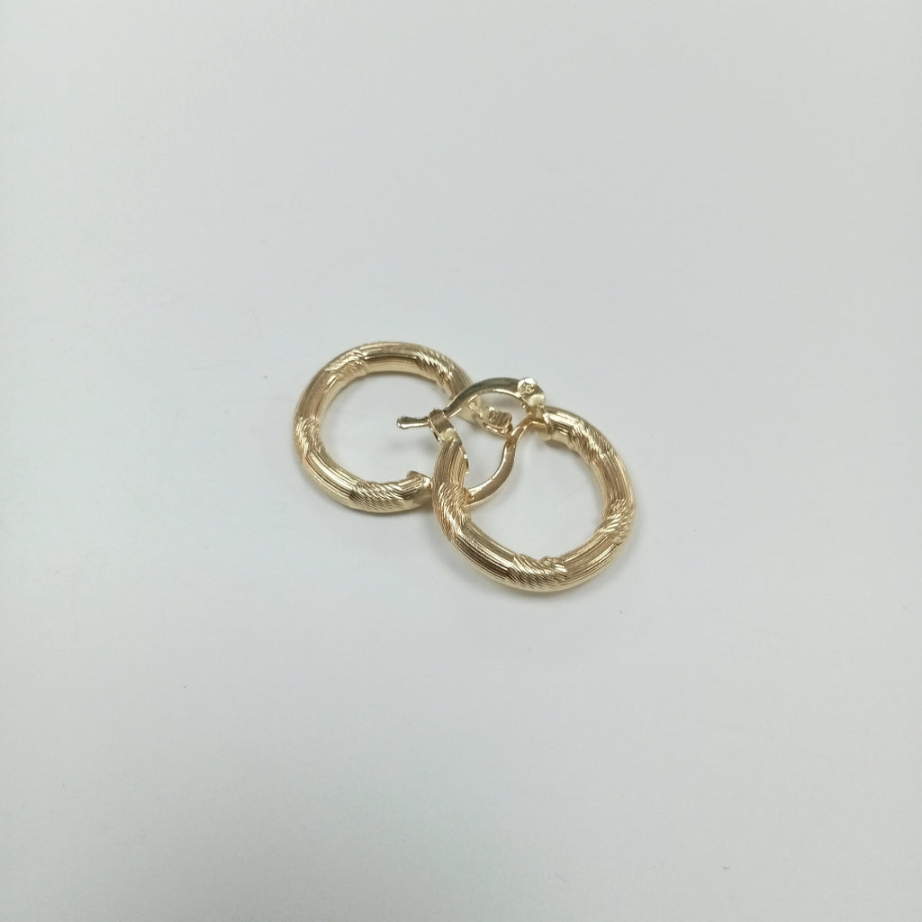 ARETES TEJIDO ARRACADAS CON DISEÑO 14K 2.7 GR (NUEVO)