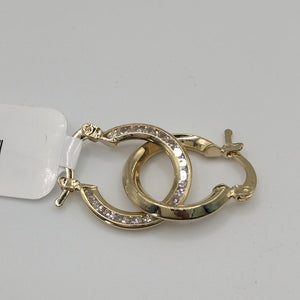 ARETES ARRACADAS CON CIRCONIAS 14K 2.3 GR (NUEVO)