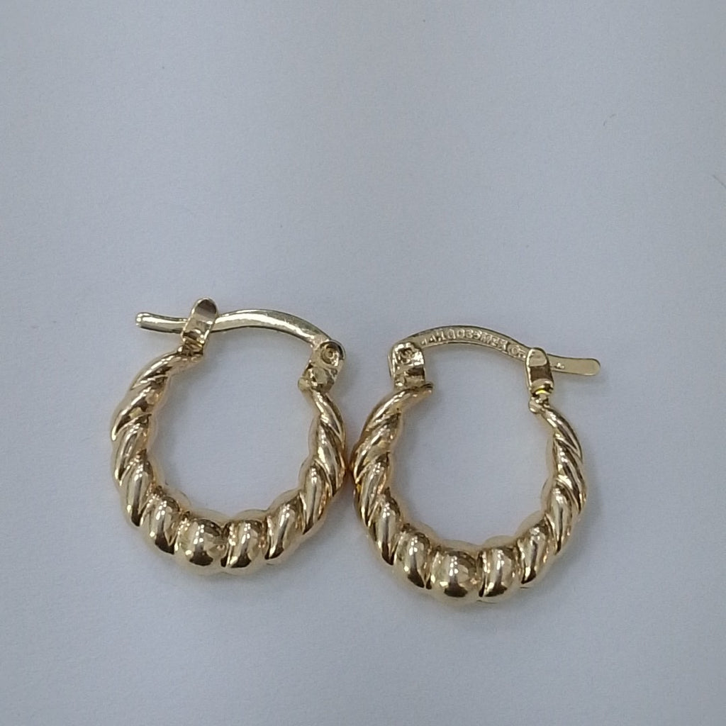 ARETES ARRACADAS TZL HUECAS 14K 1.5 GR (NUEVO)