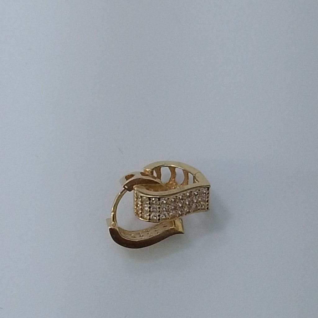 ARETES ARRACADAS CORAZON C CIRCONIAS 14K 2.2 GR (NUEVO)