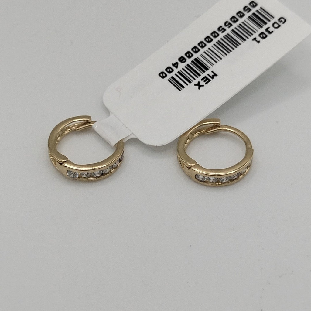ARETES ARRACADA C CIRCONIAS 14K 1.2 GR (NUEVO)