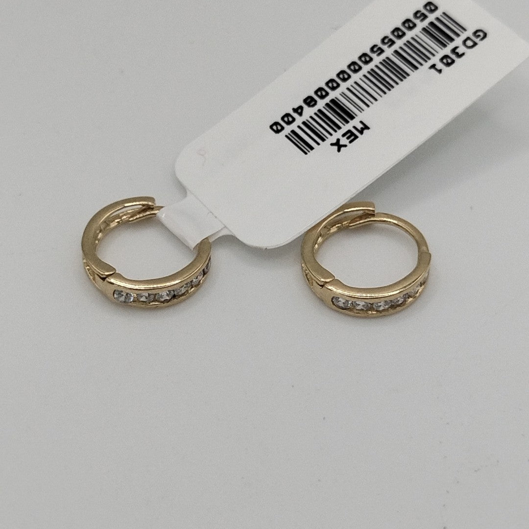 ARETES ARRACADA C CIRCONIAS 14K 1.2 GR (NUEVO)