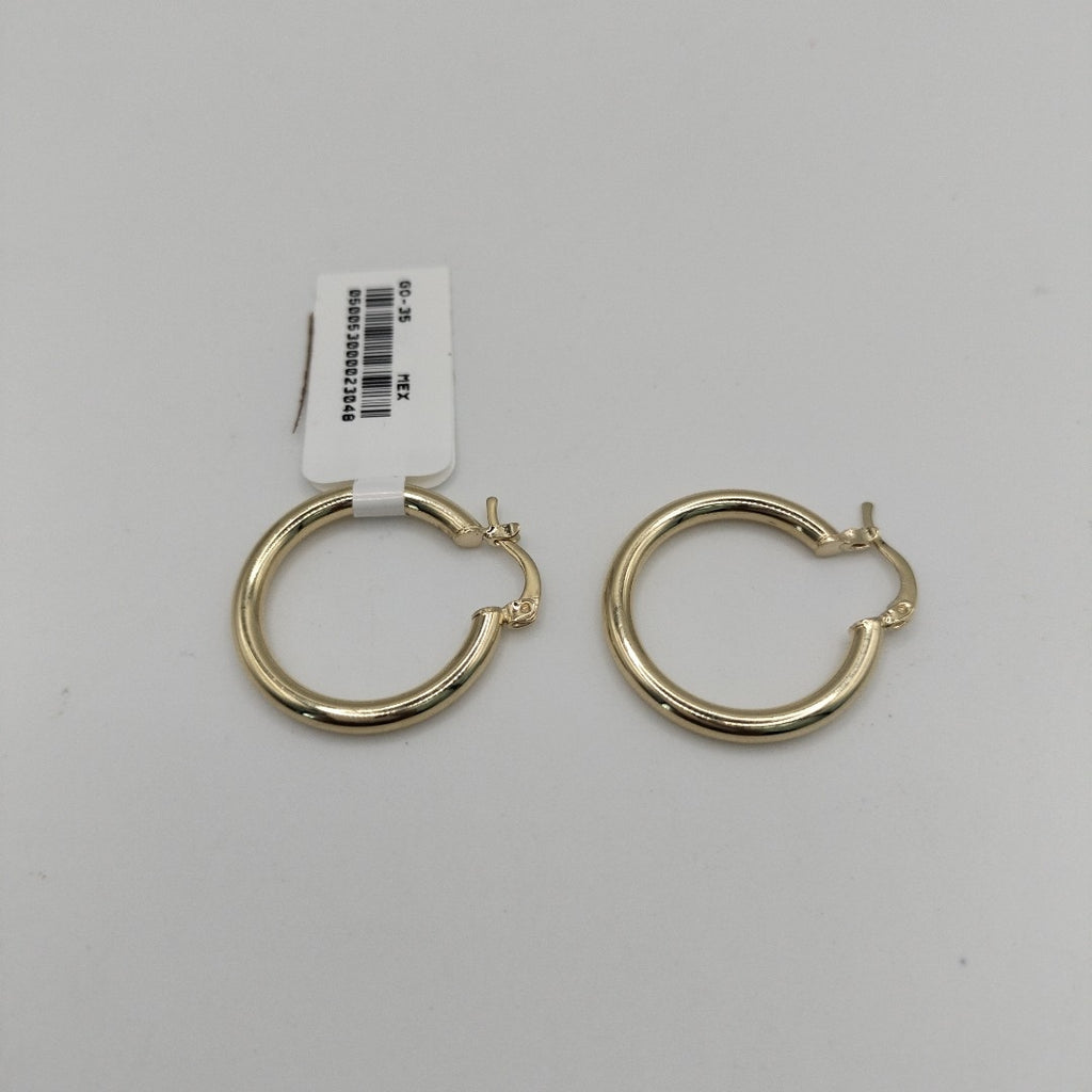 ARETES TEJIDO ARRACADAS LISAS HUECAS 14K 2.2 GR (NUEVO)