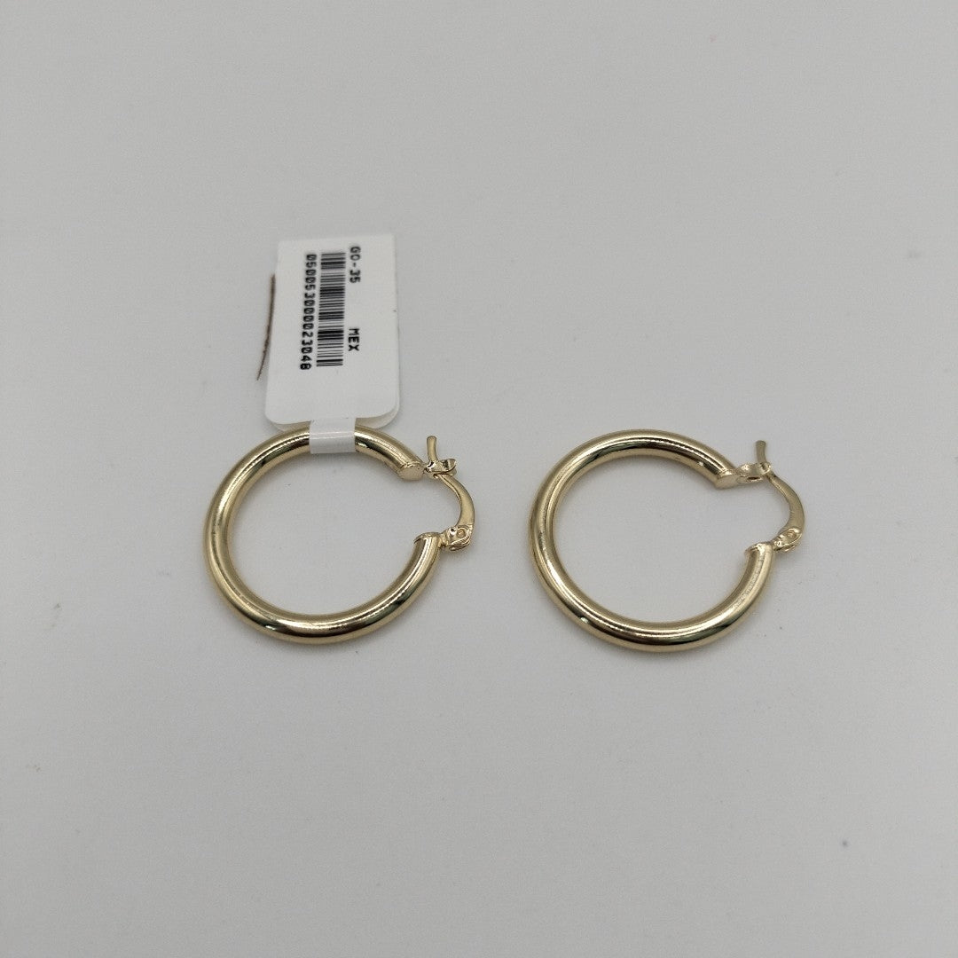 ARETES TEJIDO ARRACADAS LISAS HUECAS 14K 2.2 GR (NUEVO)