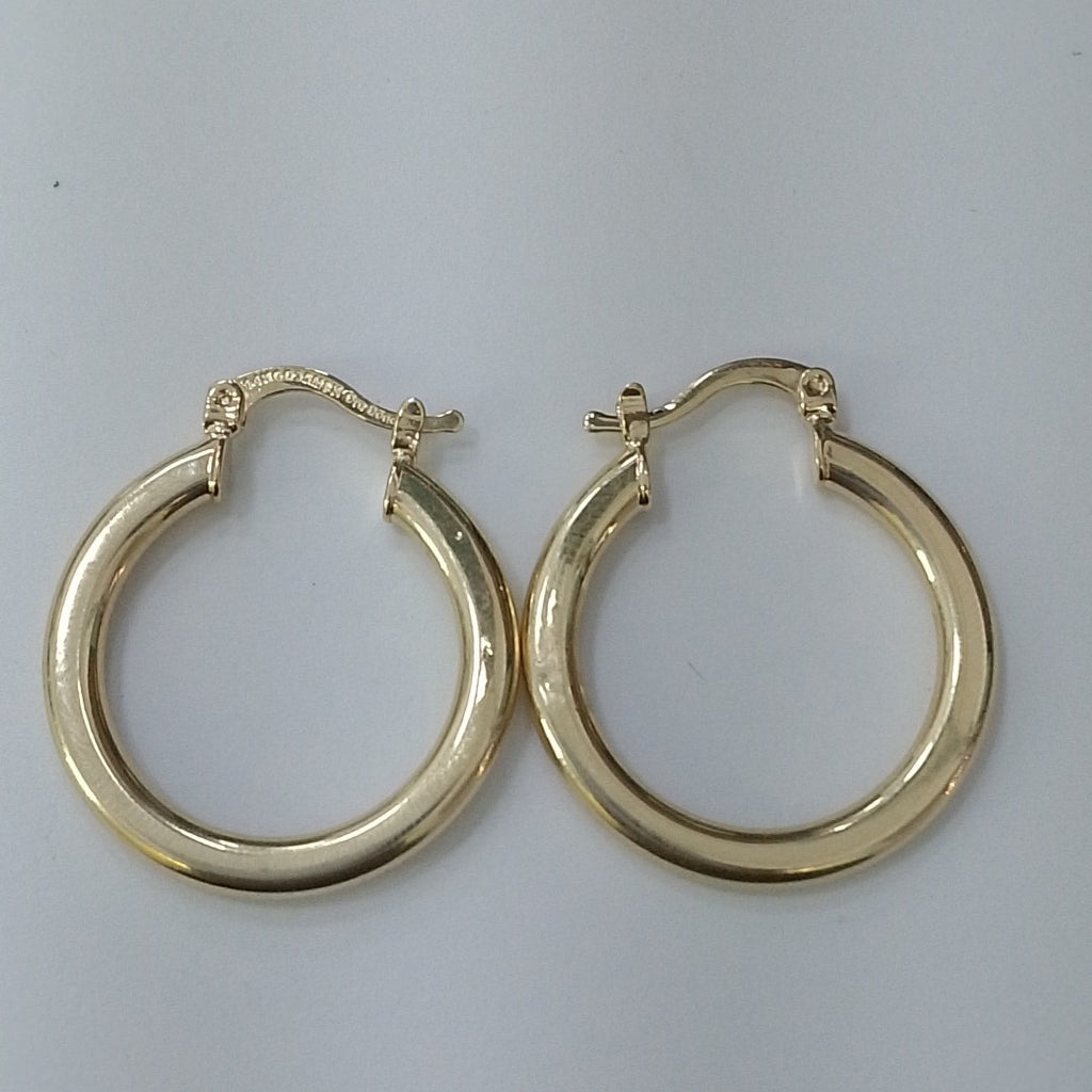 ARETES TEJIDO ARRACADA LISA 14K 2.1 GR (NUEVO)