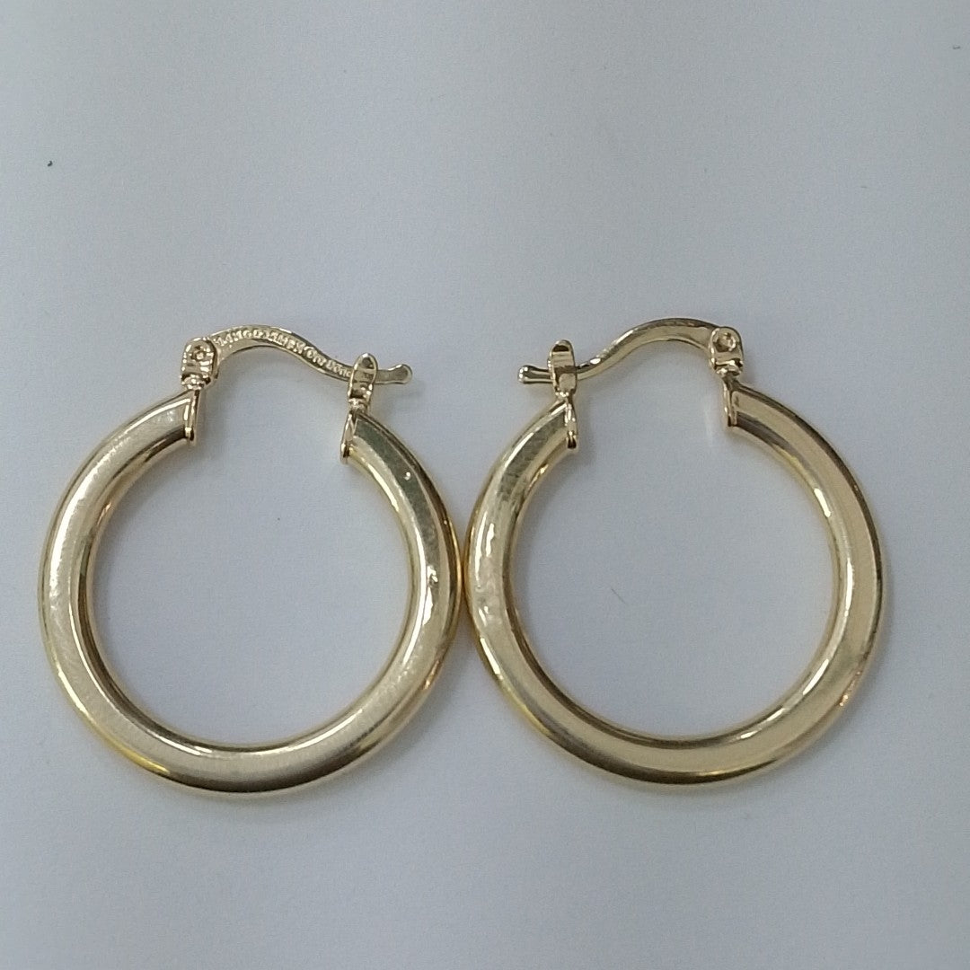 ARETES TEJIDO ARRACADA LISA 14K 2.1 GR (NUEVO)
