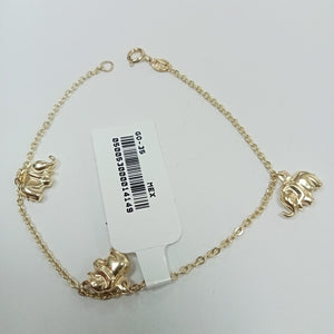 PULSERA ESPECIAL CON DIJES ELEFANTES 10K 18 CM 2.1 GR (NUEVO)