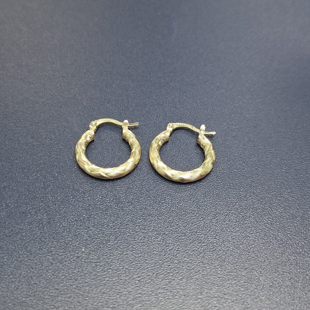 ARETES TEJIDO ARRACADAS ASTRIADAS 14K 2 GR (NUEVO)