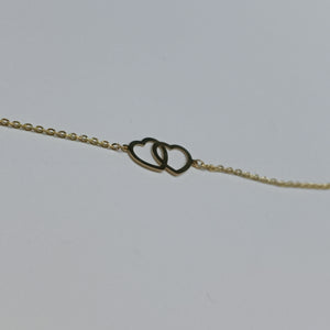 PULSERA TEJIDO ESPECIAL C CORAZONES 14K 18 CM 1.7 GR (NUEVO)