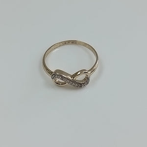 ANILLO ANILLITO FIG INFINITO C CIRCONIAS 14K 7 TALLA 1.5 GR (NUEVO)