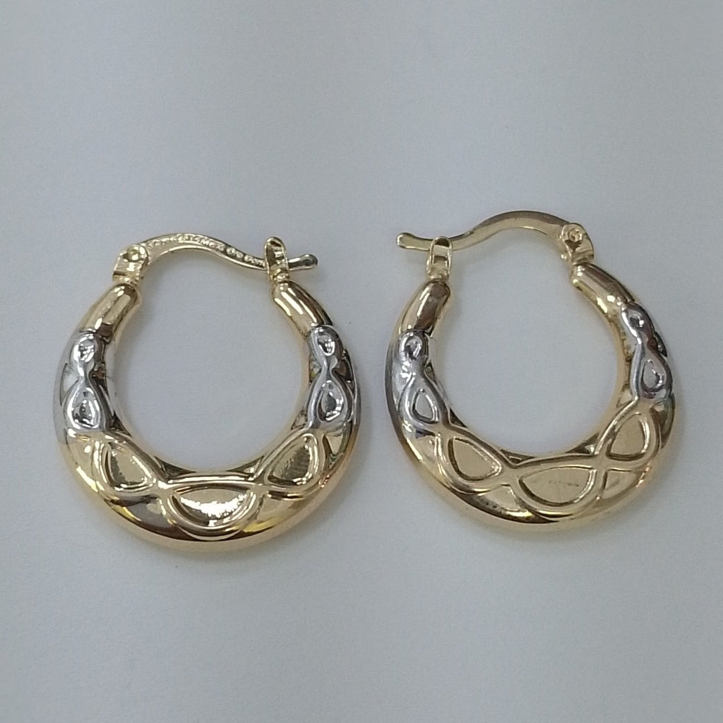 ARETES ARRACADAS COMBINADAS CON INFINITO 14K 2.2 GR (NUEVO)
