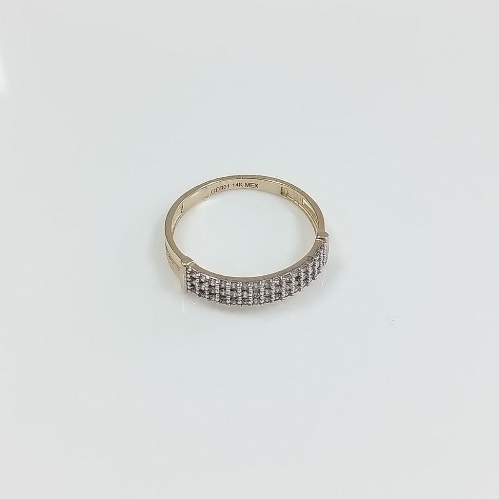 ANILLO ANILLITO C CIRCONIAS 14K 7 TALLA 1.6 GR (NUEVO)