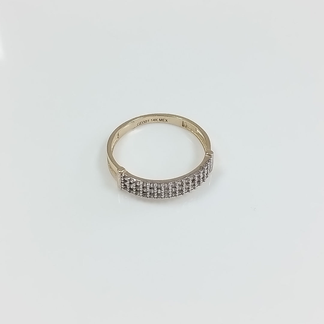 ANILLO ANILLITO C CIRCONIAS 14K 7 TALLA 1.6 GR (NUEVO)