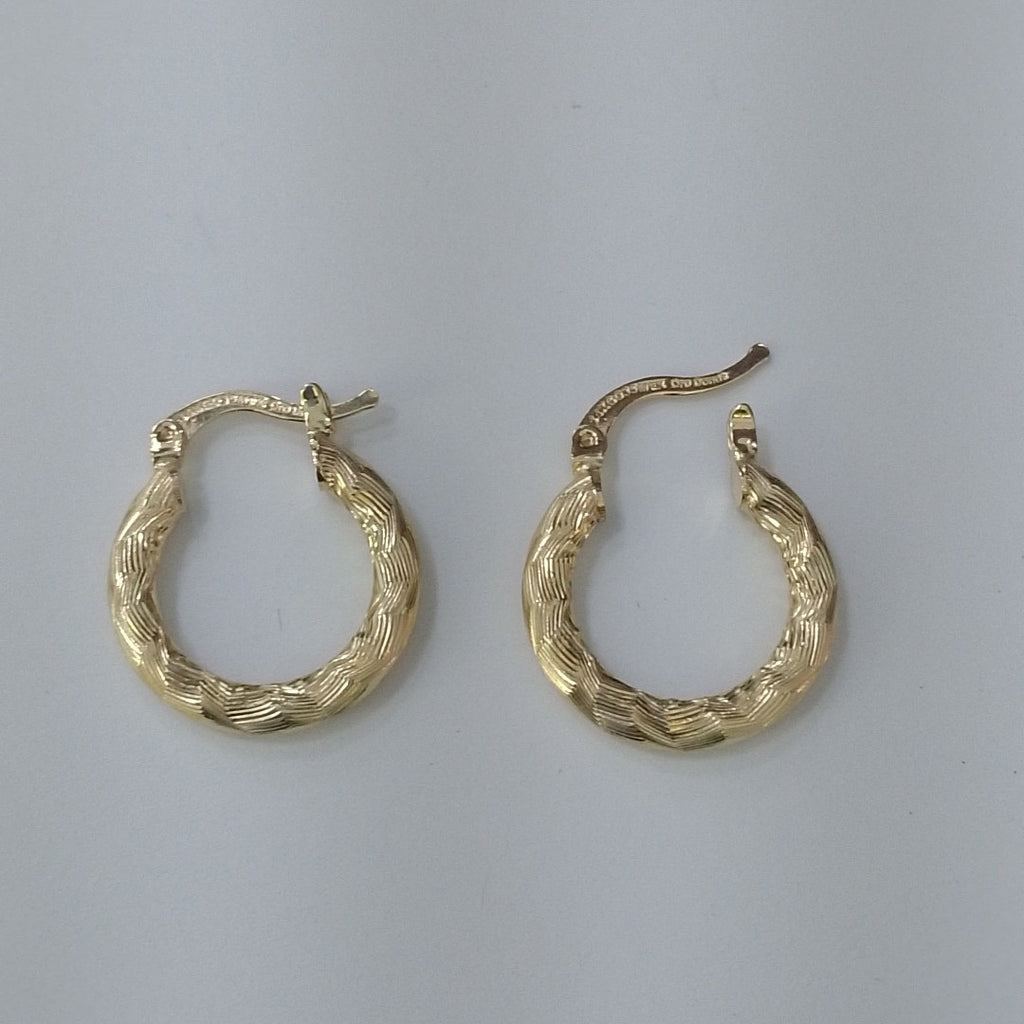 ARETES TEJIDO ARRACADAS ASTRIADAS 14K 1.9 GR (NUEVO)
