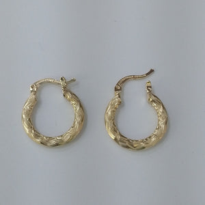 ARETES TEJIDO ARRACADAS ASTRIADAS 14K 1.9 GR (NUEVO)