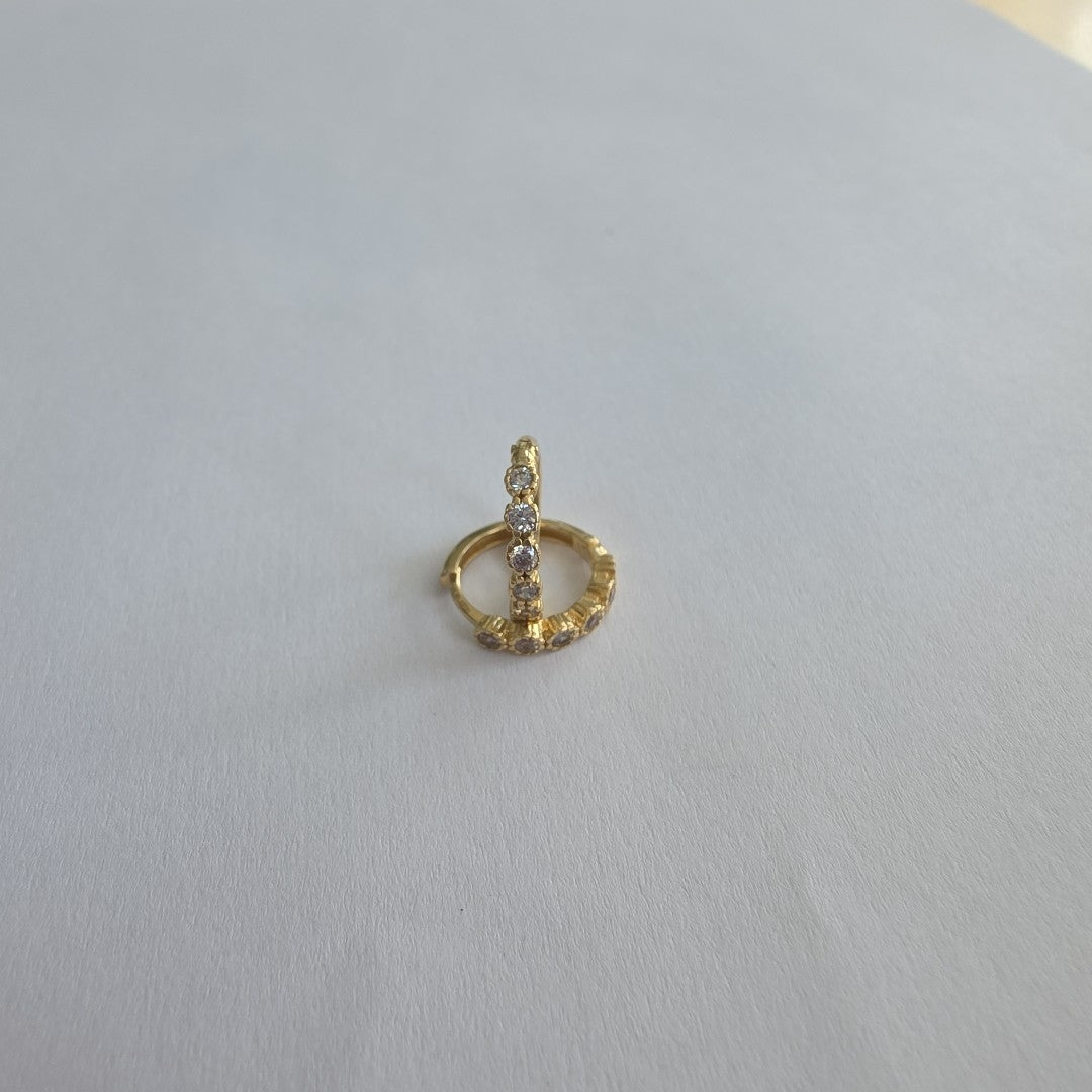 ARETES ARRACADA C CIRCONIAS 14K 2 GR (NUEVO)