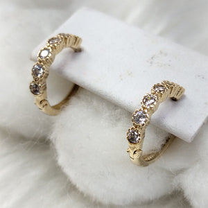 ARETES ARRACADA C CIRCONIAS 14K 2 GR (NUEVO)