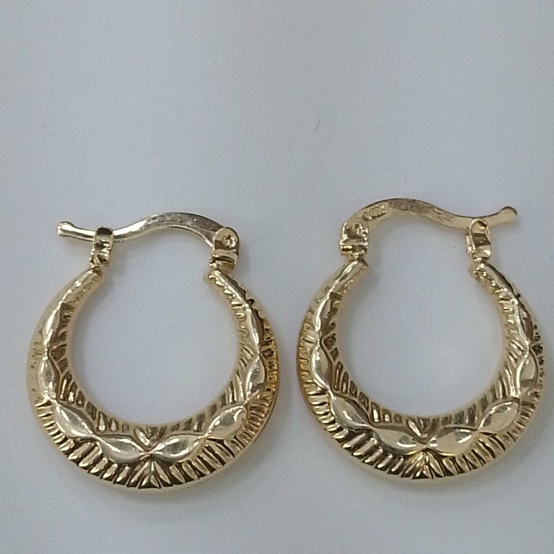 ARETES ARRACADAS HUECAS 14K 1.9 GR (NUEVO)
