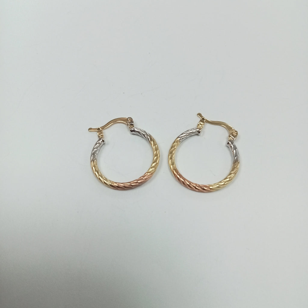 ARETES TEJIDO ARRACADAS TZL COMBINADAS 14K 1.7 GR (NUEVO)