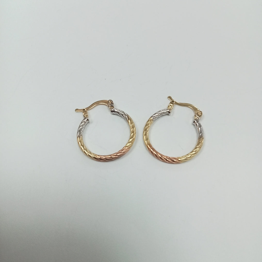 ARETES TEJIDO ARRACADAS TZL COMBINADAS 14K 1.7 GR (NUEVO)