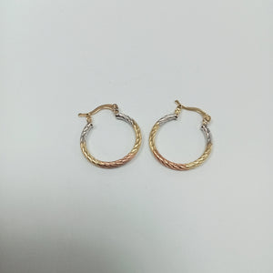 ARETES TEJIDO ARRACADAS TZL COMBINADAS 14K 1.7 GR (NUEVO)