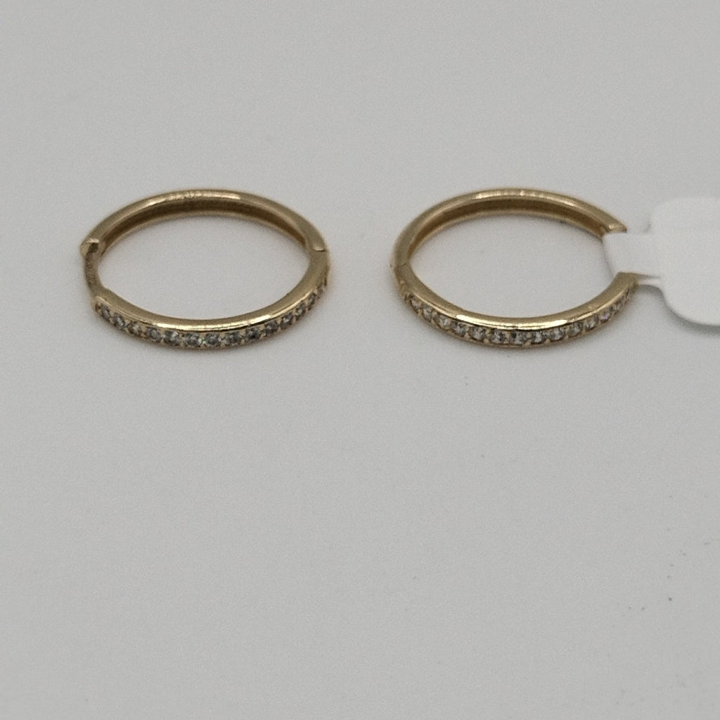 ARETES ARRACADAS C CIRCONIAS 14K 1.9 GR (NUEVO)