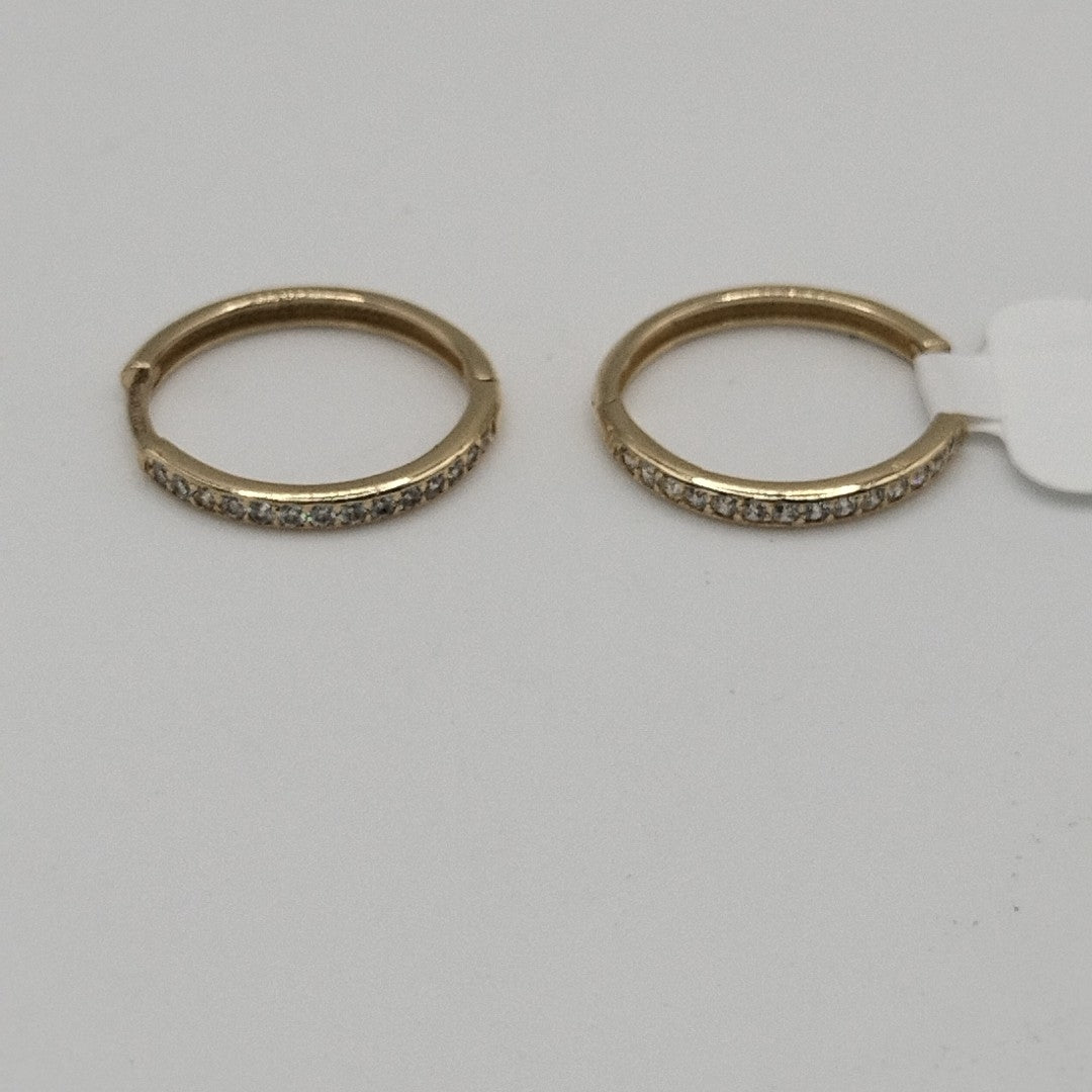 ARETES ARRACADAS C CIRCONIAS 14K 1.9 GR (NUEVO)