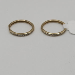 ARETES ARRACADAS C CIRCONIAS 14K 1.9 GR (NUEVO)