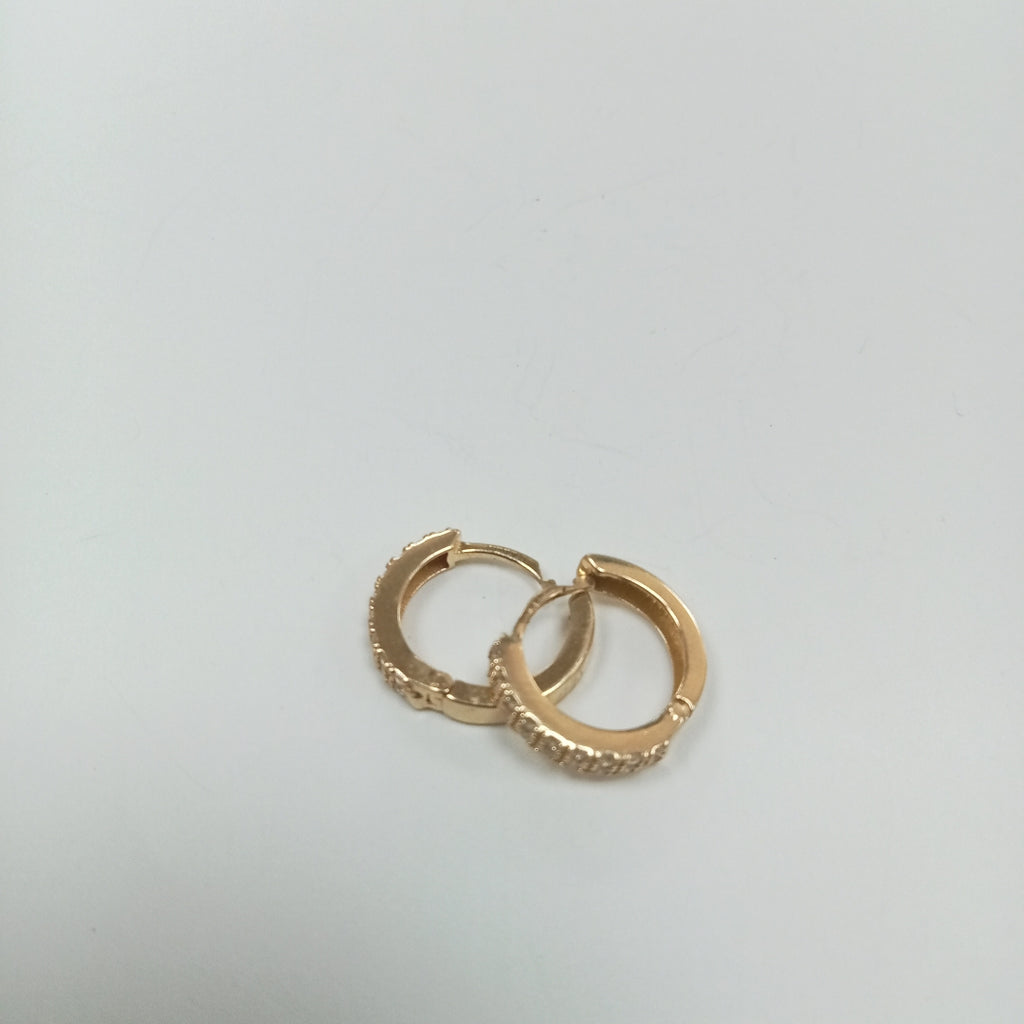 ARETES HUGGIES C CIRCONIA 14K 1.7 GR (NUEVO)