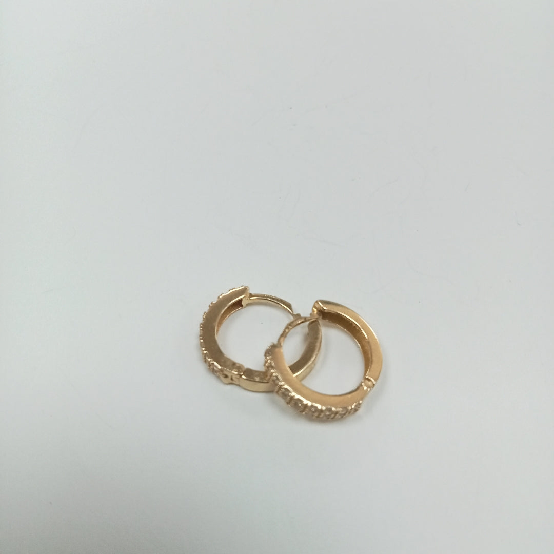 ARETES HUGGIES C CIRCONIA 14K 1.7 GR (NUEVO)