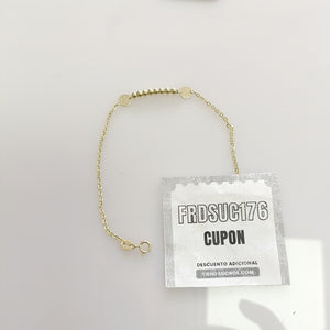 PULSERA TEJIDO ESPECIAL CON BOLITAS 14K 18 CM 1.8 GR (NUEVO)