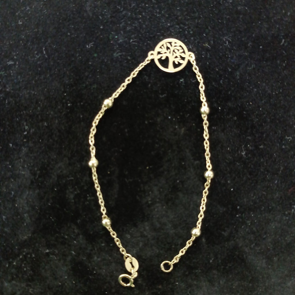 PULSERA TEJIDO ESPECIAL ARBOL 14K 18 CM 1.8 GR (NUEVO)