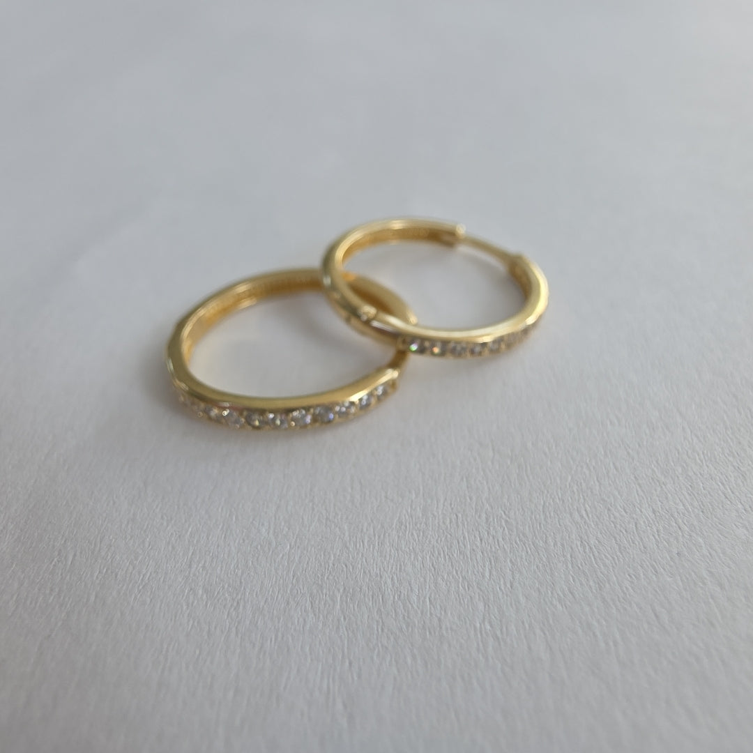 ARETES ARRACADAS C CIRCONIAS 14K 2 GR (NUEVO)