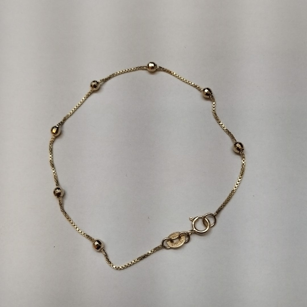 PULSERA ESPECIAL CON BOLITAS 14K 18 CM 1.4 GR (NUEVO)