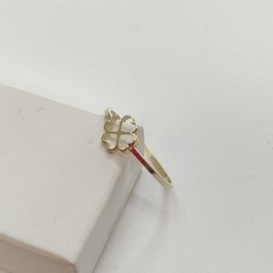 ANILLOS ANILLITO FIG TREBOL 4 HOJAS 10K TALLA 8 0.8 GR (NUEVO)