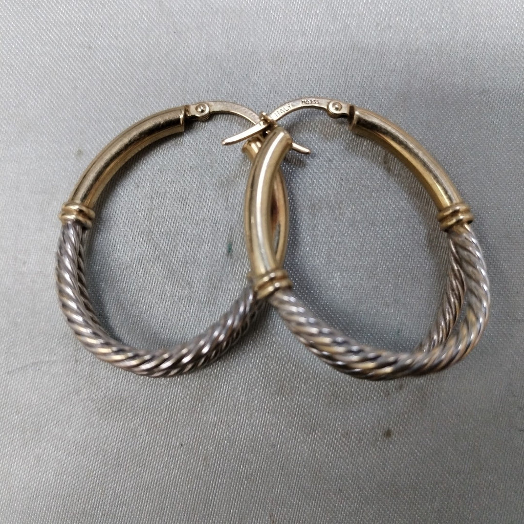 ARRACADAS PAR ORO, ORO COMBINADO 14 K 3.8 GRMS (SEMINUEVO)