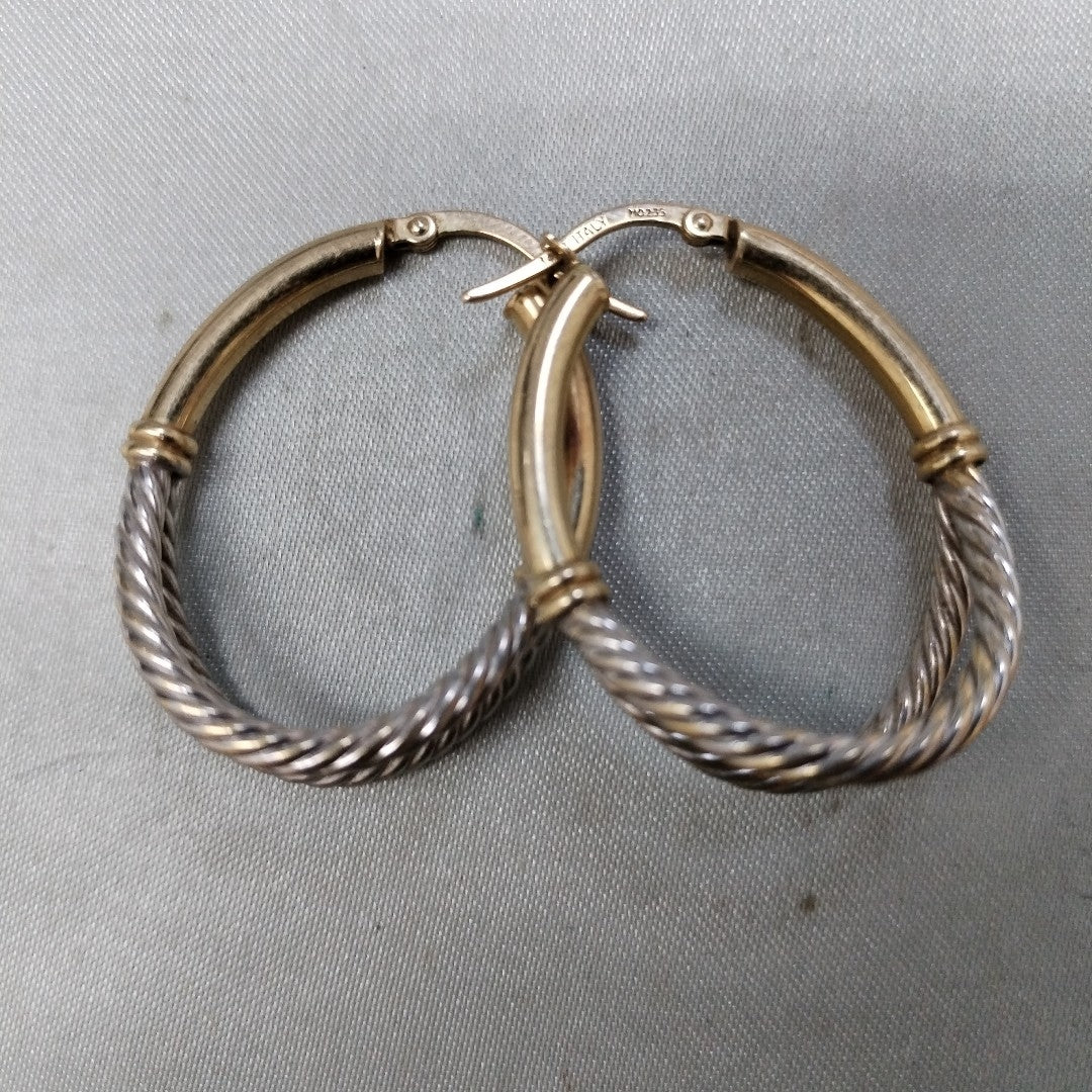 ARRACADAS PAR ORO, ORO COMBINADO 14 K 3.8 GRMS (SEMINUEVO)