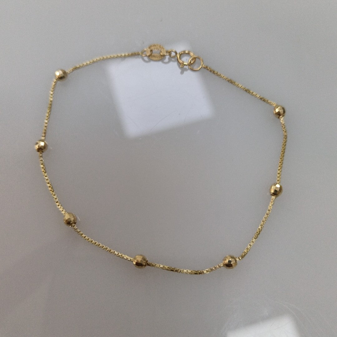 PULSERA ESPECIAL CON BOLITAS 14K 18 CM 1.4 GR (NUEVO)
